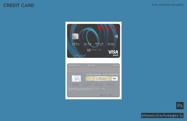 Beispielvorschau der Visa-Debitkarte der japanischen Chiba Bank